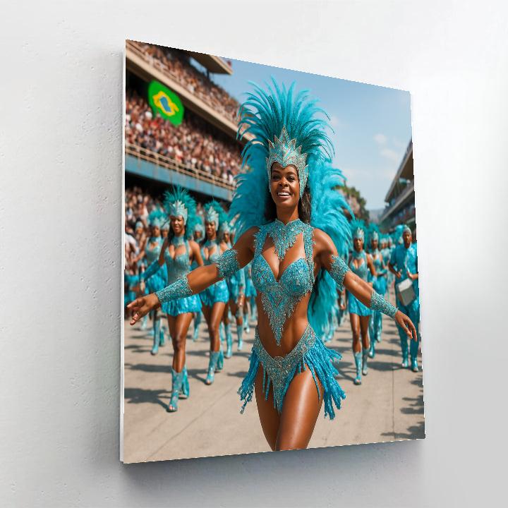 Daytime Parade At Rio Carnival Sambadrome paint by numbers