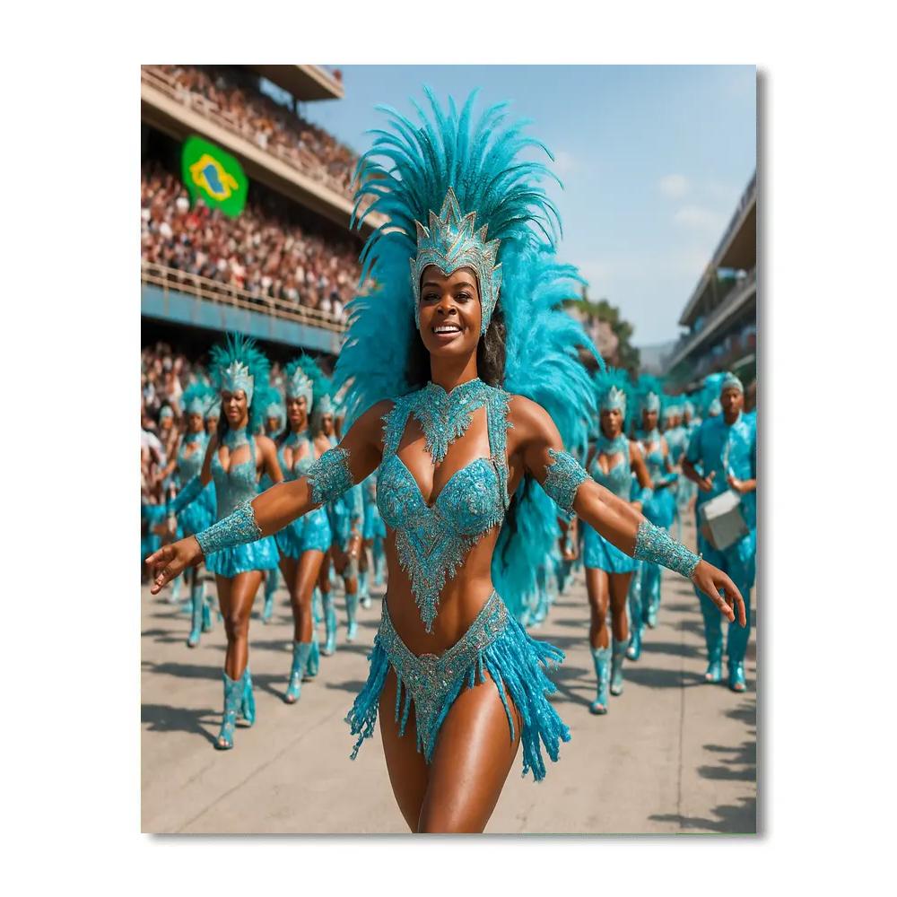 Daytime Parade At Rio Carnival Sambadrome paint by numbers
