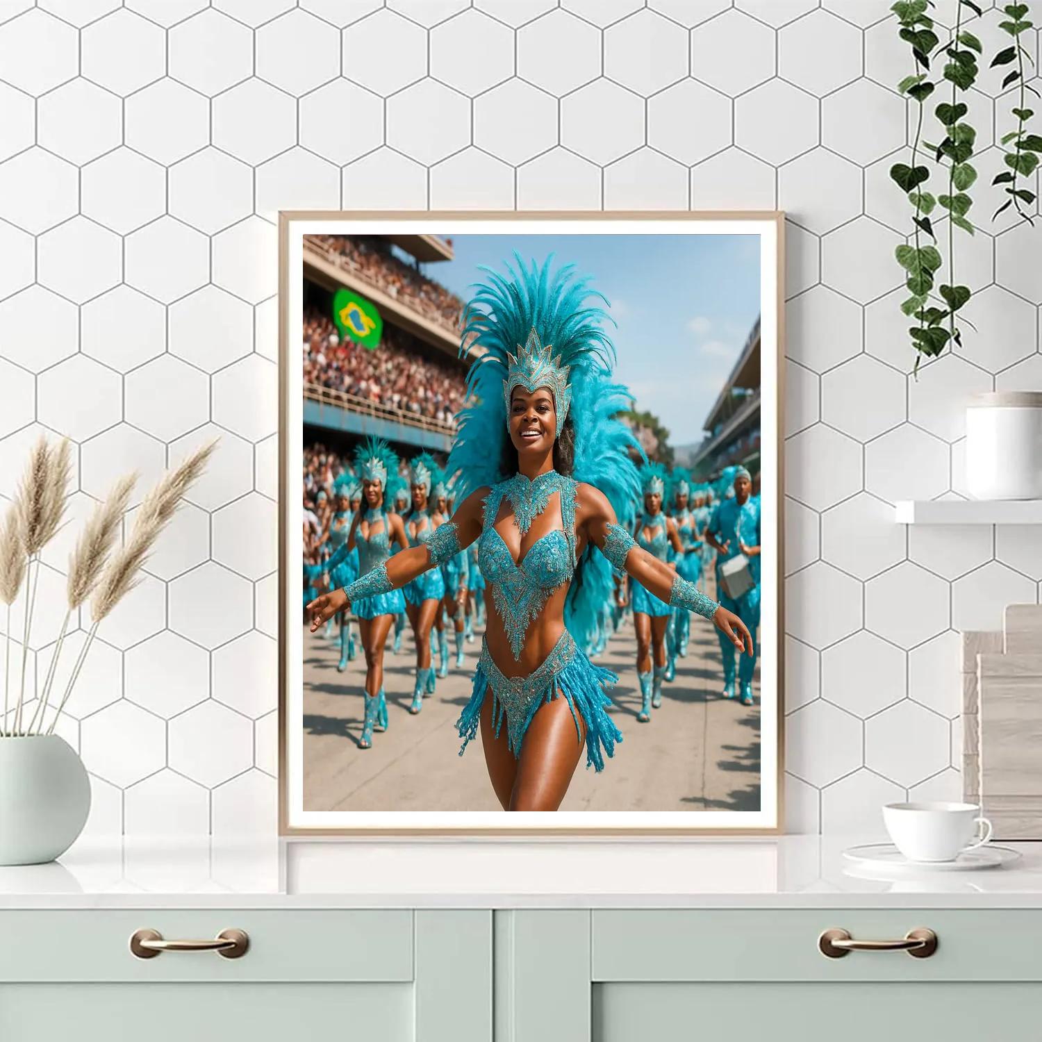 Daytime Parade At Rio Carnival Sambadrome paint by numbers
