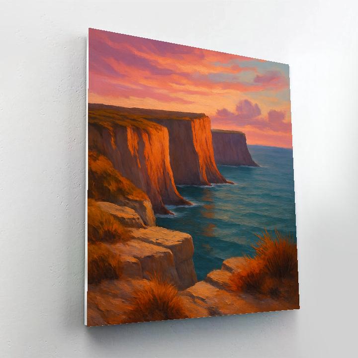 Sunset Glow Above The Coastal Bluffs paint by number