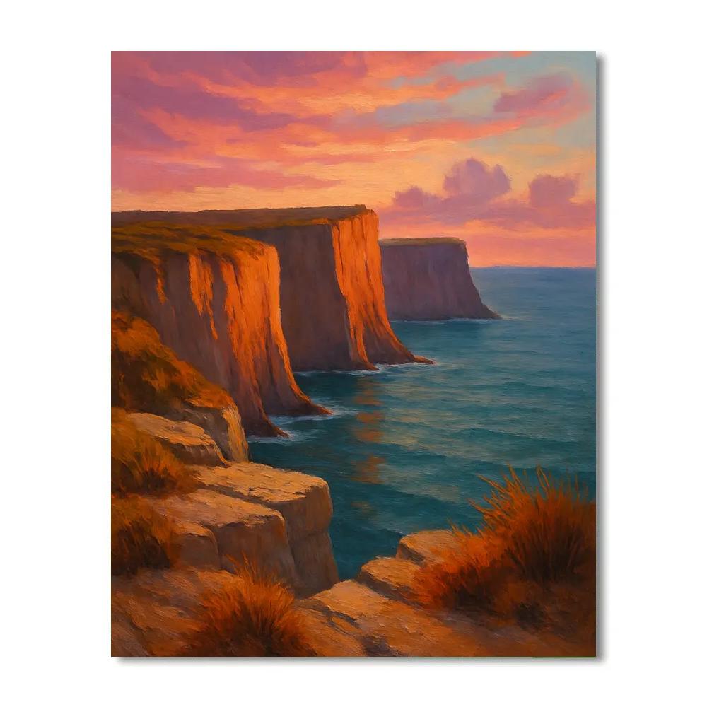 Sunset Glow Above The Coastal Bluffs paint by number
