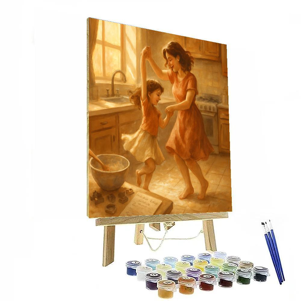 Kitchen Dance With Floury Footprints Painting by numbers kit