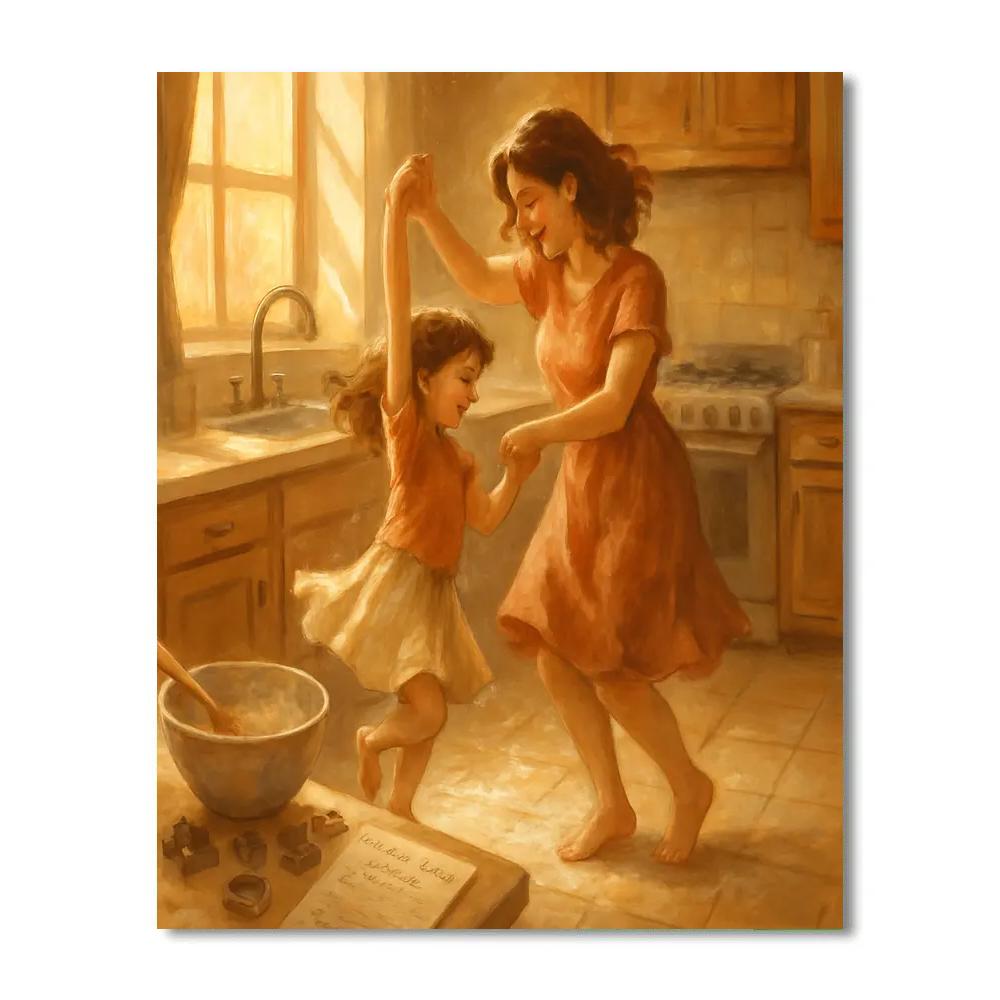Kitchen Dance With Floury Footprints Painting by numbers kit