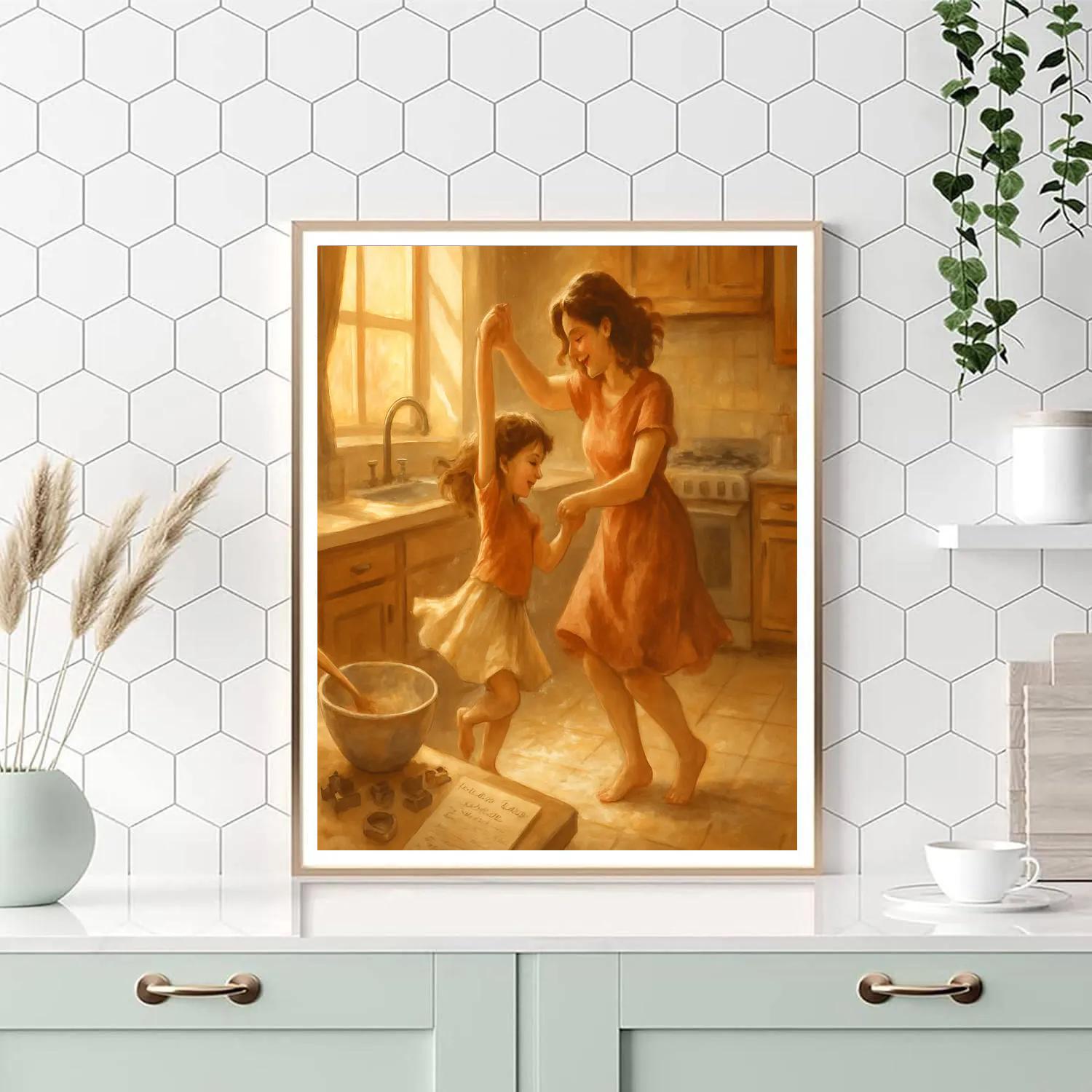 Kitchen Dance With Floury Footprints Painting by numbers kit