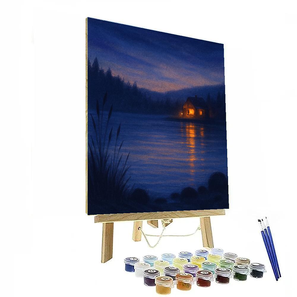 Cabin Ember Glow Across The Lake Paint by numbers kits