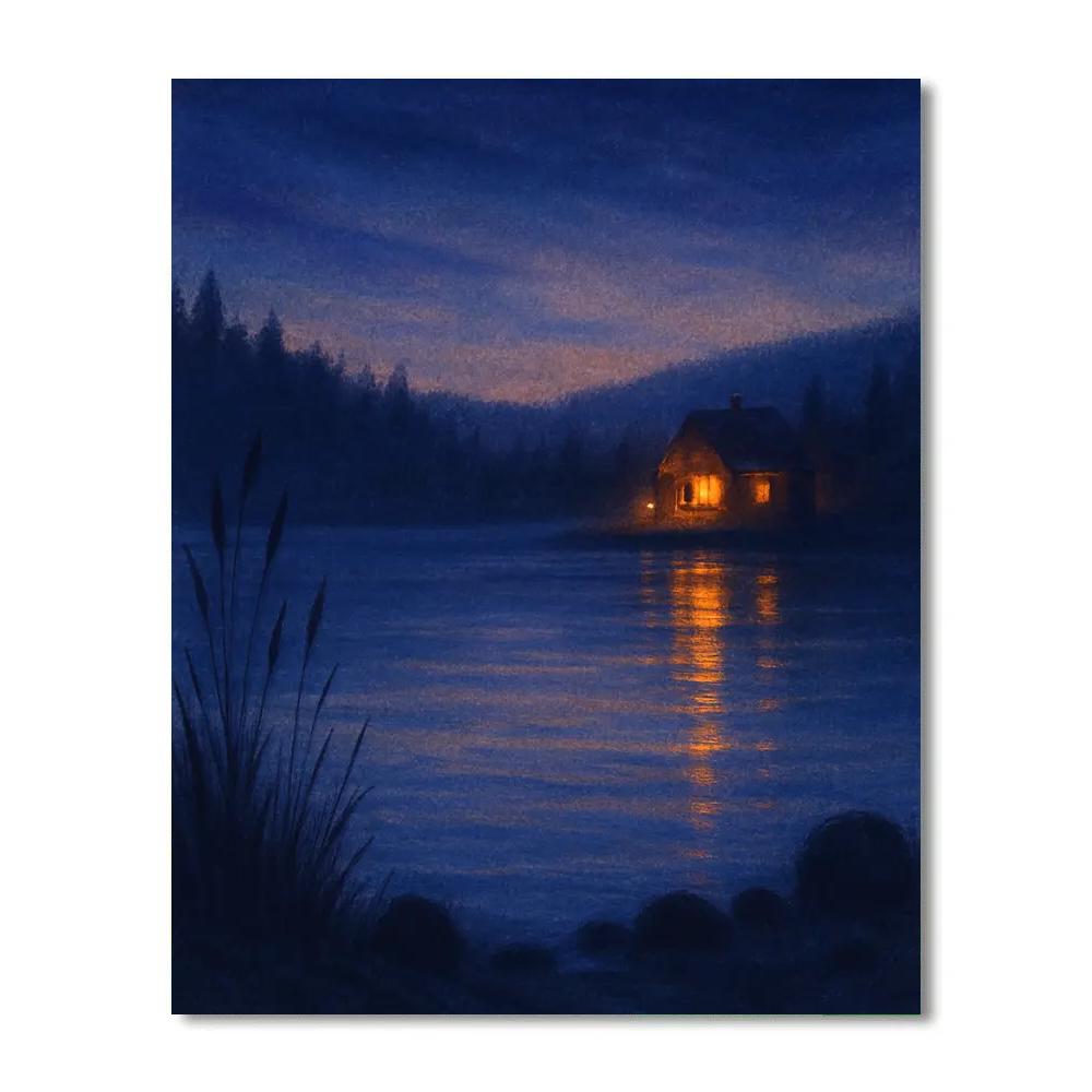 Cabin Ember Glow Across The Lake Paint by numbers kits