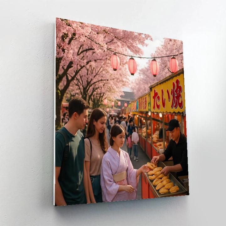 Cherry Blossom Matsuri Street Fair In Tokyo Paint by numbers art