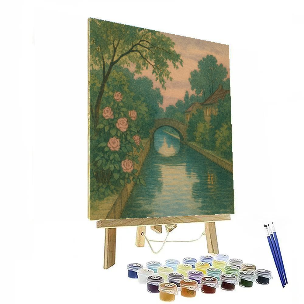 Quiet Canal In The Old Garden Quarter Number painting