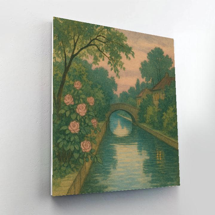 Quiet Canal In The Old Garden Quarter Number painting