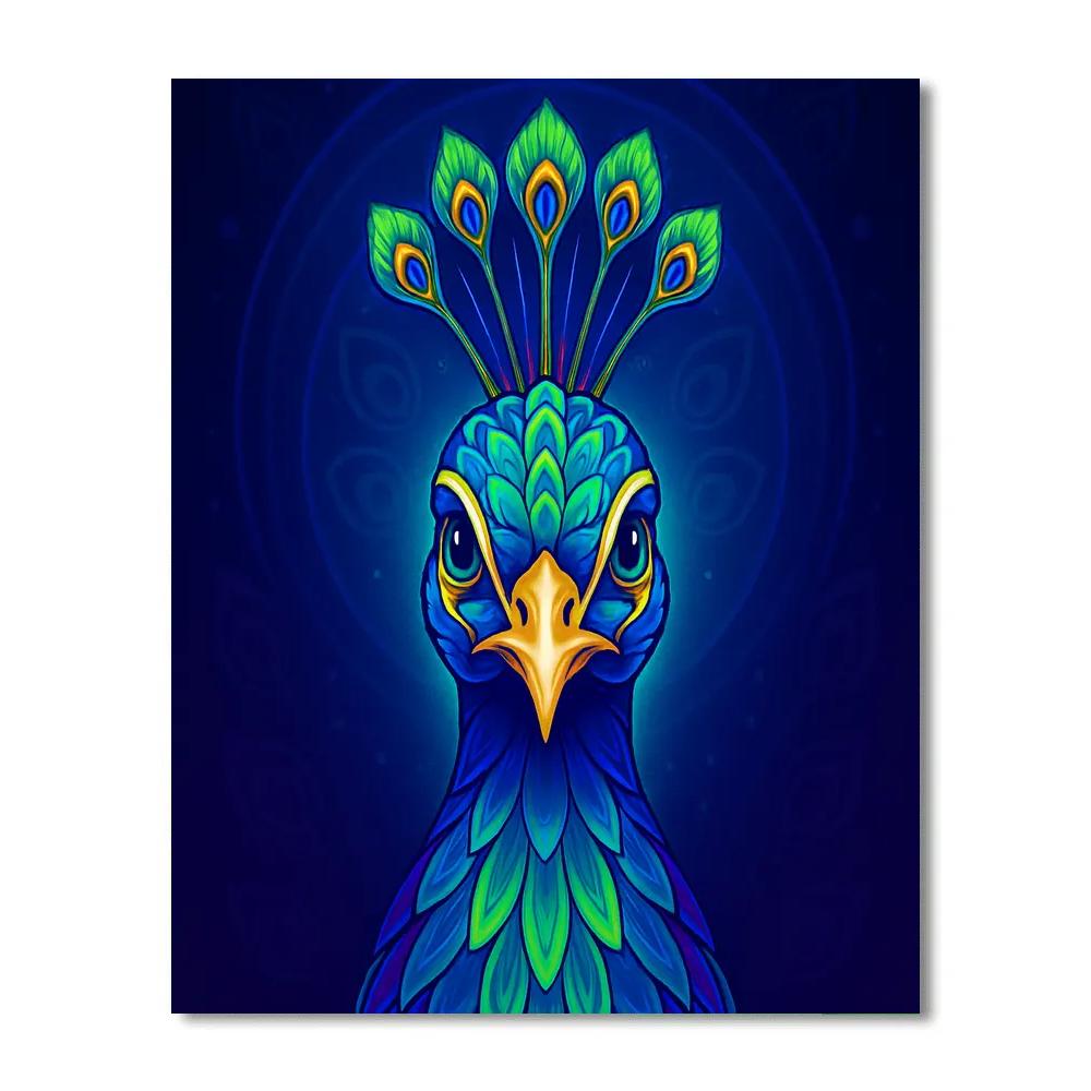 Aurora Peacock Crown paint by number