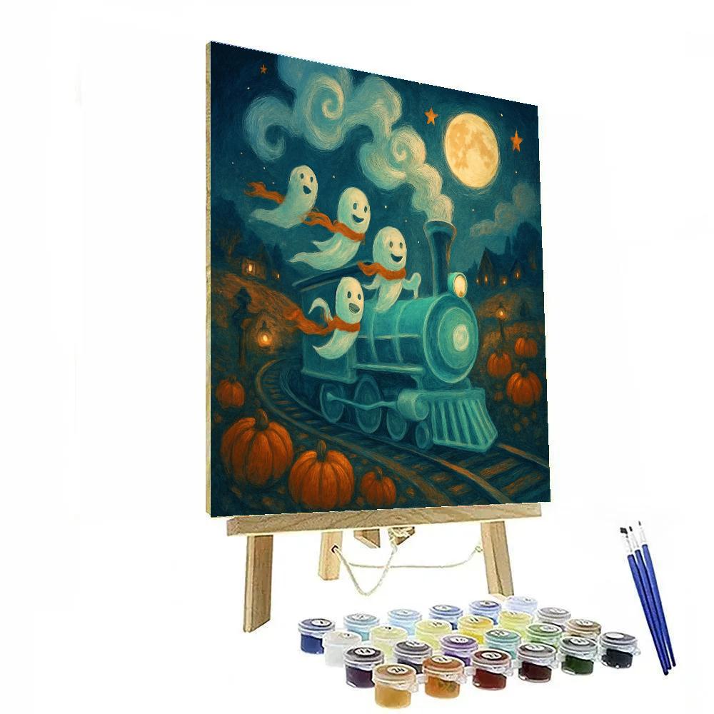 Ghost Train To The Pumpkin Valley Numbered painting kits