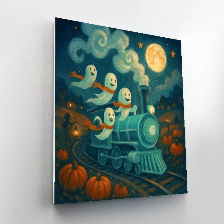 Ghost Train To The Pumpkin Valley Numbered painting kits