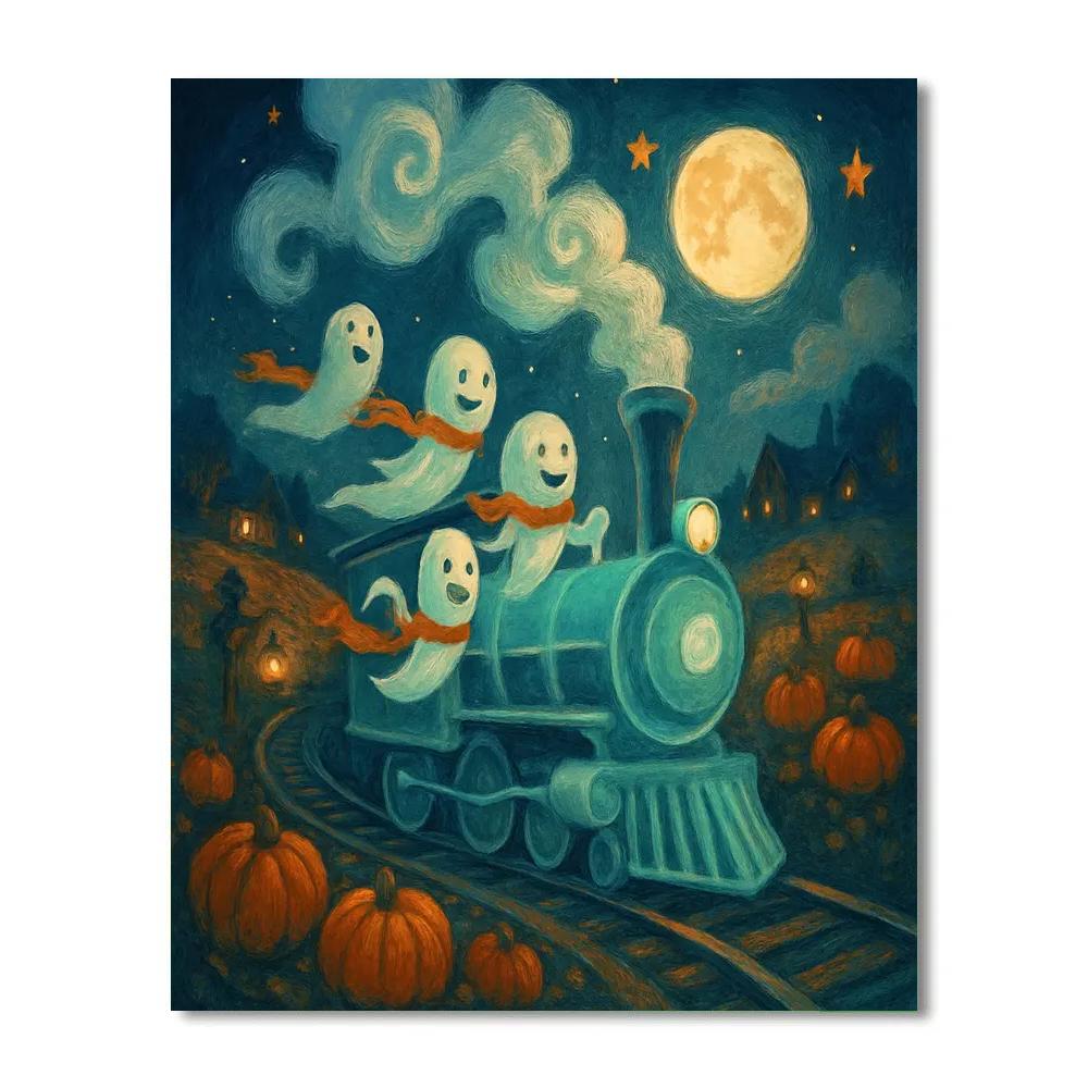 Ghost Train To The Pumpkin Valley Numbered painting kits