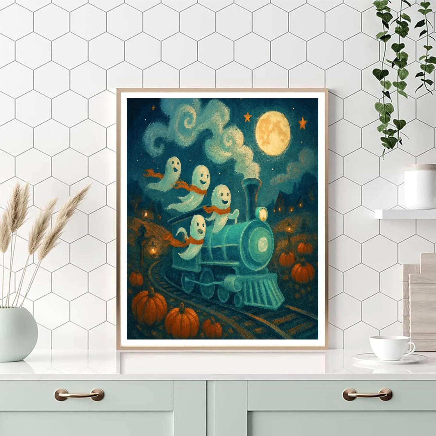 Ghost Train To The Pumpkin Valley Numbered painting kits