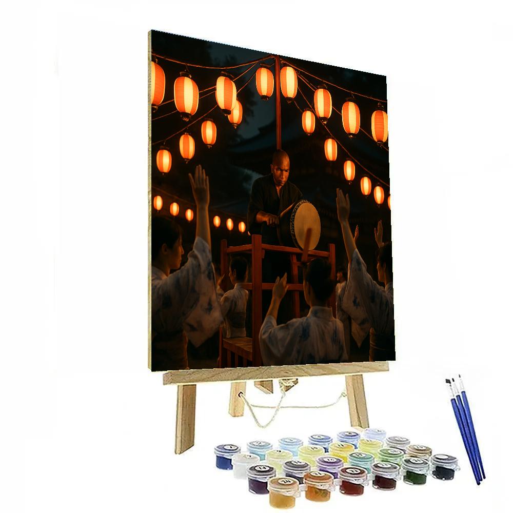 Night Drumming At Obon Festival In Kyoto painting number kit