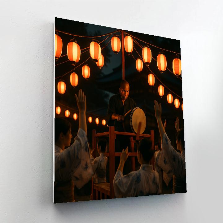 Night Drumming At Obon Festival In Kyoto painting number kit