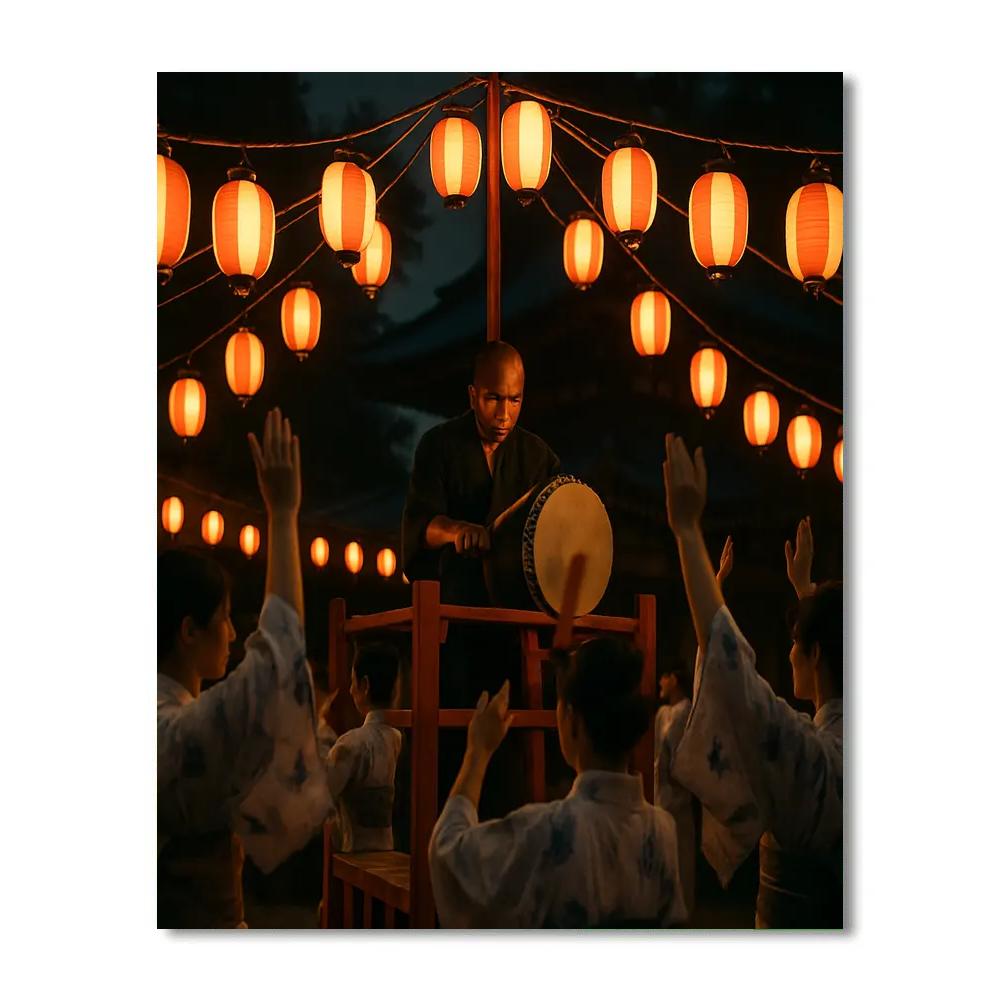 Night Drumming At Obon Festival In Kyoto painting number kit