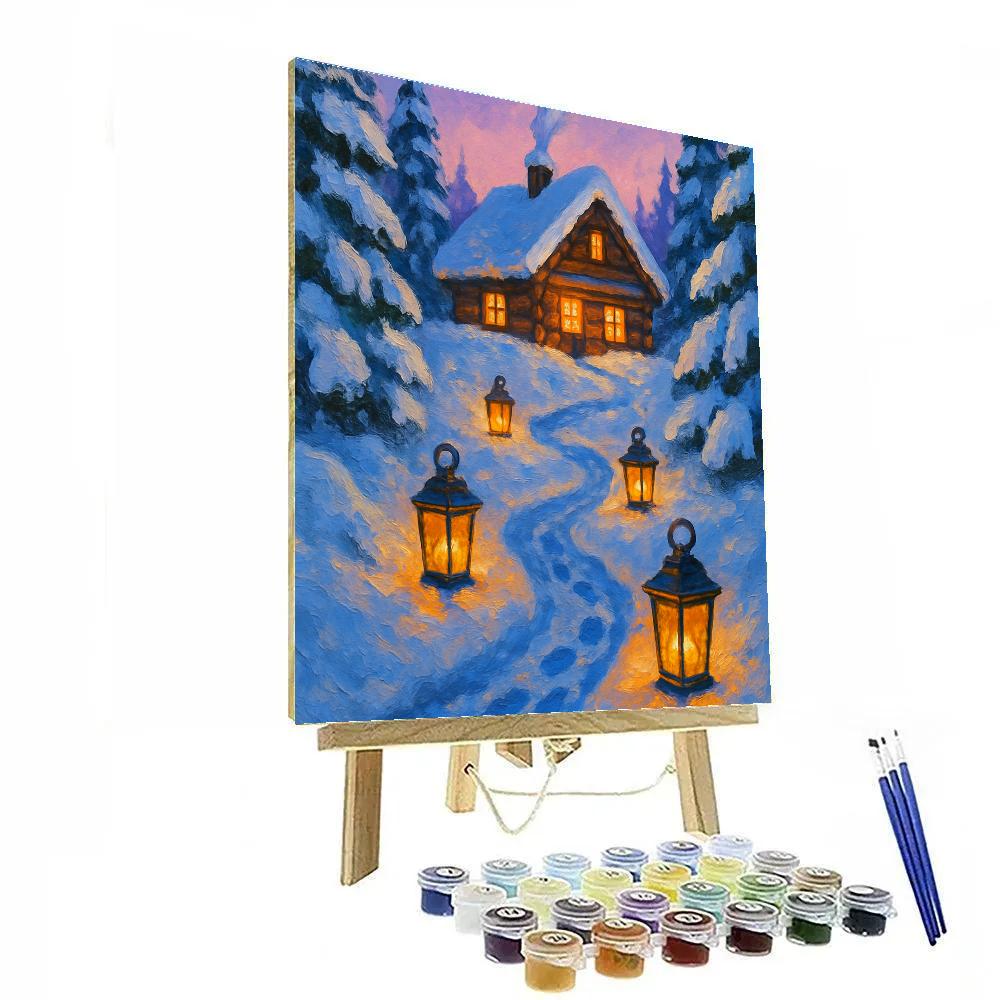 Cozy Lantern Path To The Cabin DIY paint by numbers