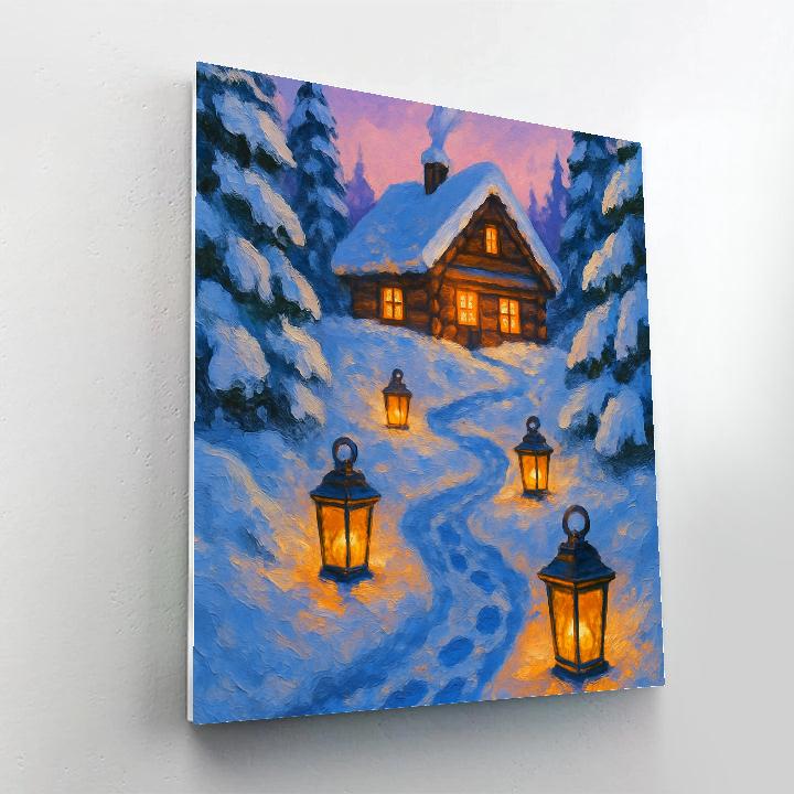 Cozy Lantern Path To The Cabin DIY paint by numbers