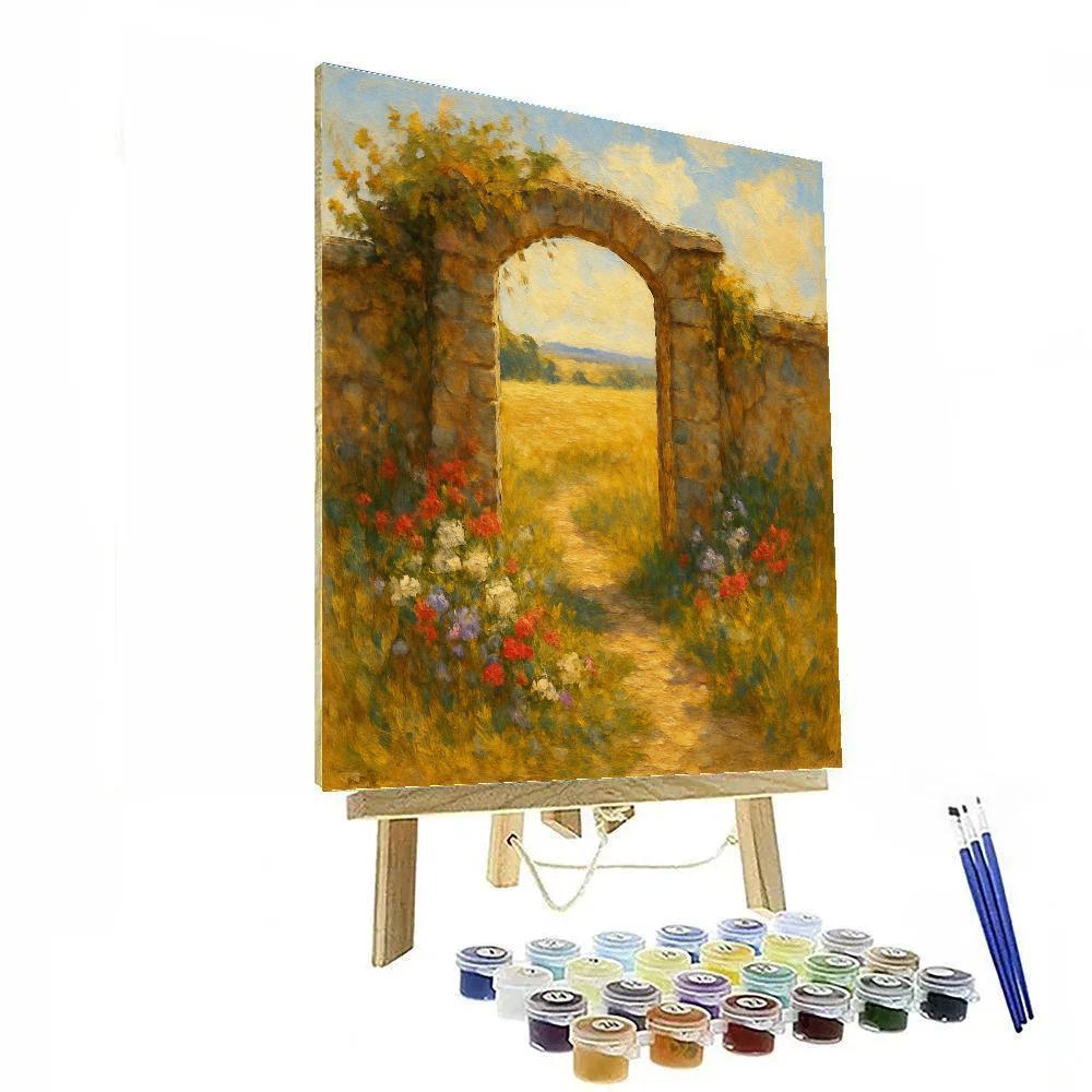 Golden Meadow Beyond The Stone Gate paint by number