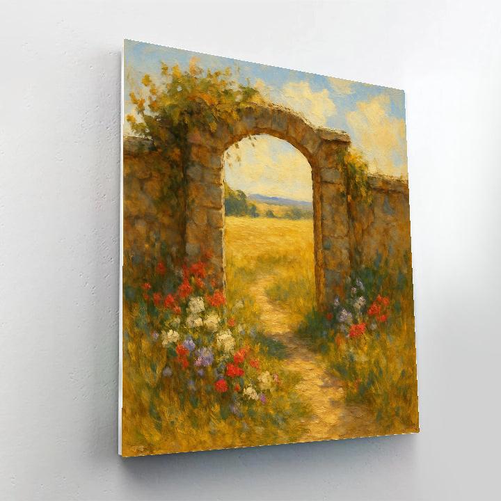 Golden Meadow Beyond The Stone Gate paint by number