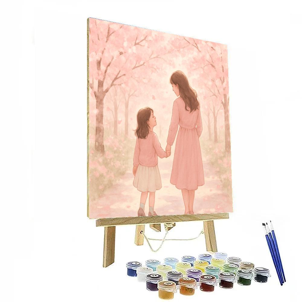 Cherry Blossom Path With Mom Paint by numbers kits