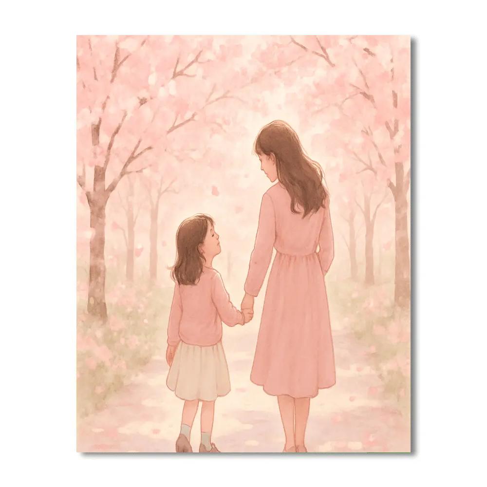 Cherry Blossom Path With Mom Paint by numbers kits