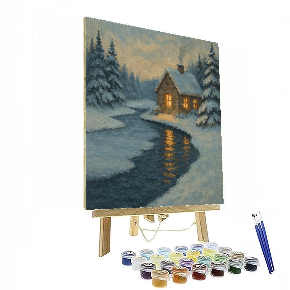 Winter Hearth Reflections DIY paint by numbers