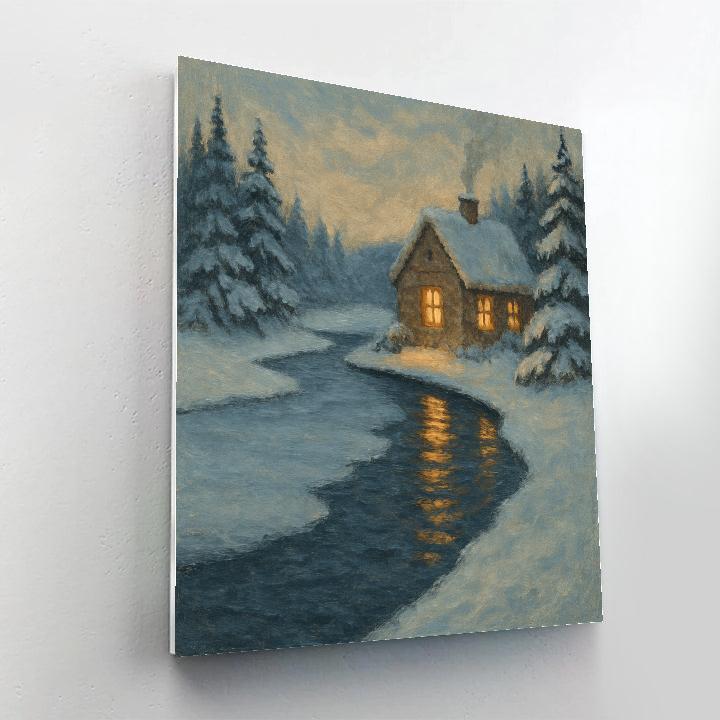 Winter Hearth Reflections DIY paint by numbers