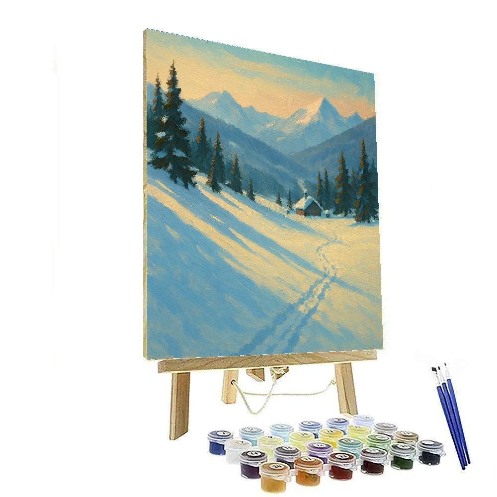 Sunlit Slope And Distant Peaks Numbered painting kits