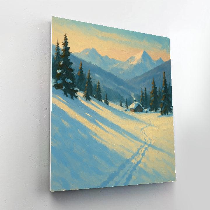 Sunlit Slope And Distant Peaks Numbered painting kits