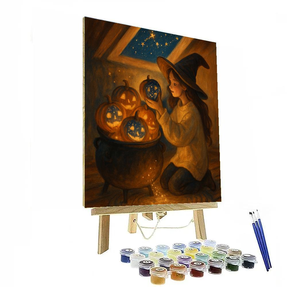 Cauldron Of Constellation Pumpkins Painting by numbers kit