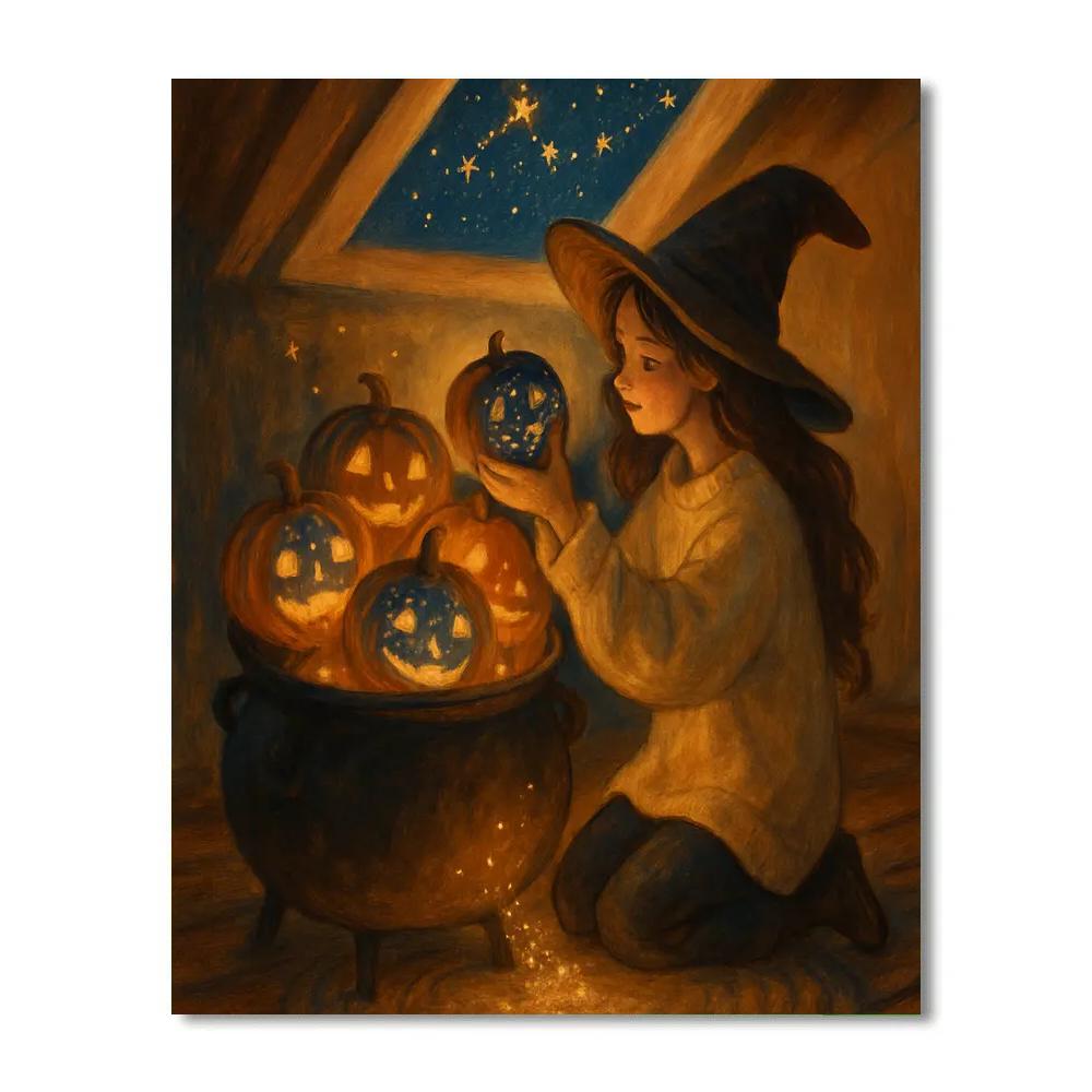 Cauldron Of Constellation Pumpkins Painting by numbers kit