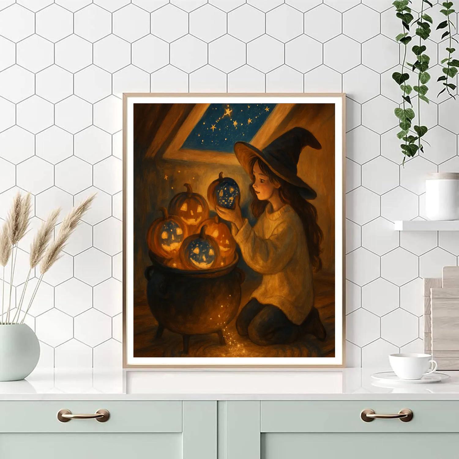 Cauldron Of Constellation Pumpkins Painting by numbers kit