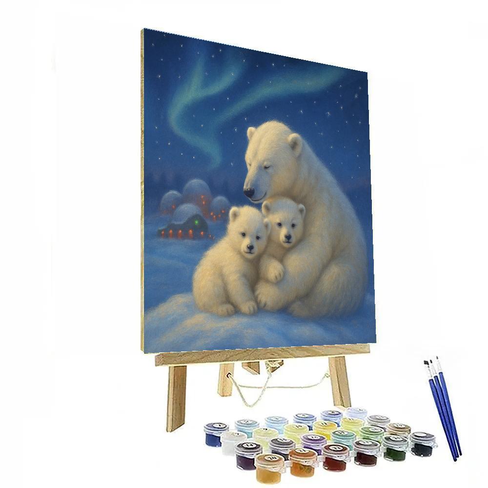 Polar Bear Family Christmas Eve DIY paint by numbers