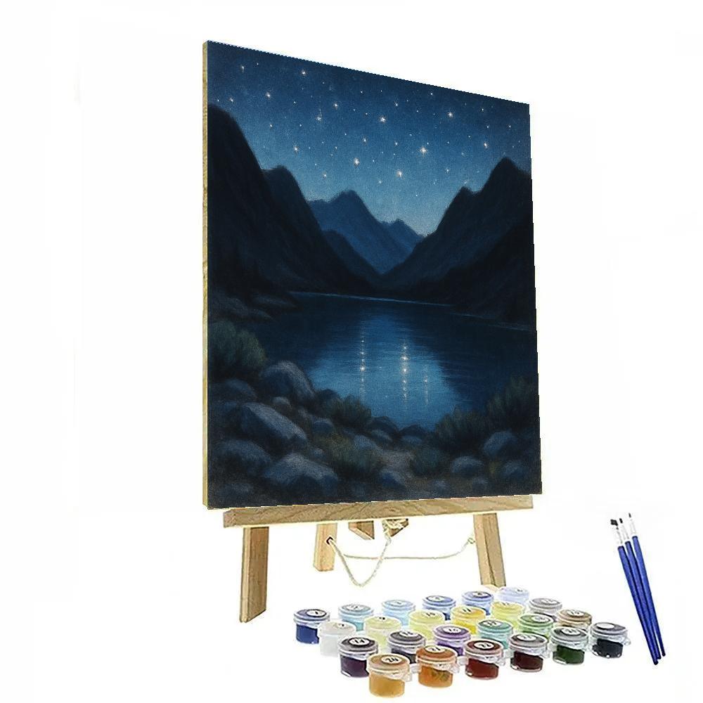 Starlit Reflections At Mountain Tarn Numbered painting kits