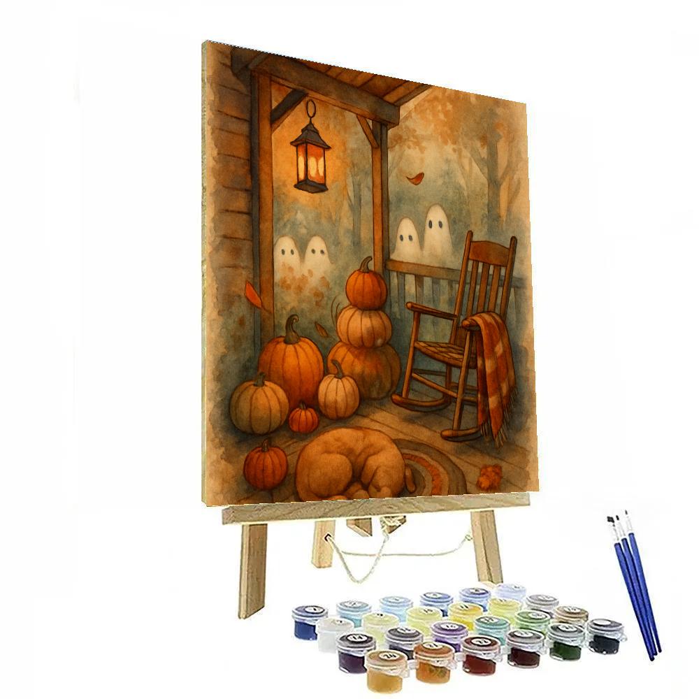 Harvest Porch With Visiting Forest Spirits Numbered painting kits