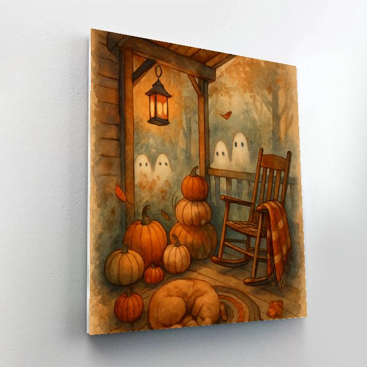 Harvest Porch With Visiting Forest Spirits Numbered painting kits