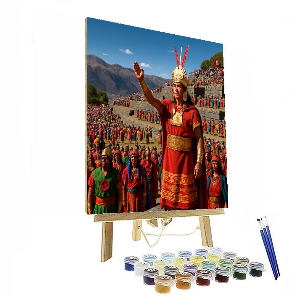Inti Raymi Ceremony At Sacsayhuaman Cusco paint by number