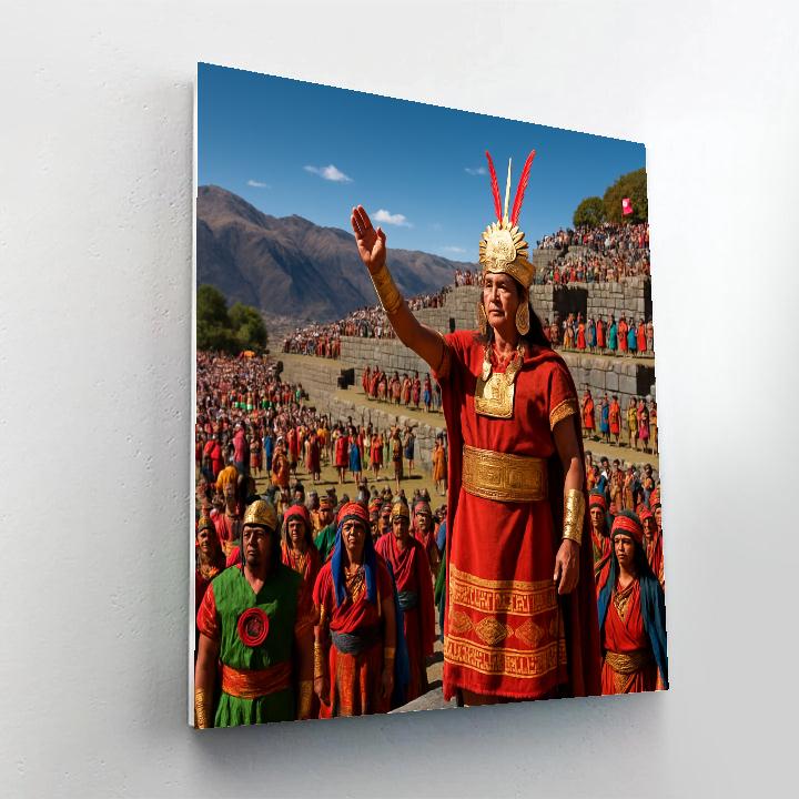 Inti Raymi Ceremony At Sacsayhuaman Cusco paint by number