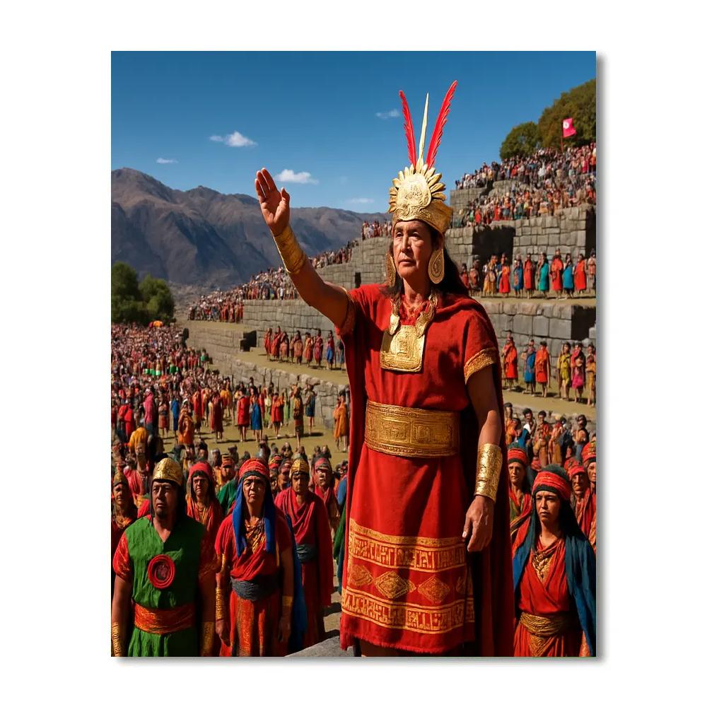 Inti Raymi Ceremony At Sacsayhuaman Cusco paint by number
