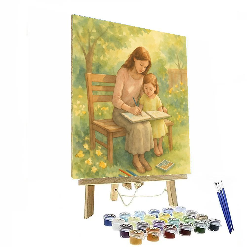 Garden Sketch Time With Mom paint by numbers