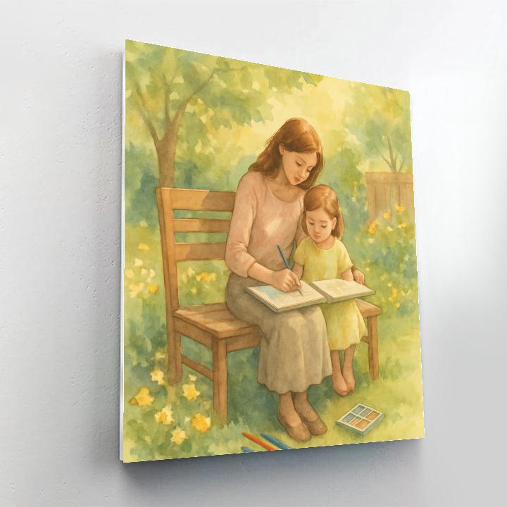 Garden Sketch Time With Mom paint by numbers