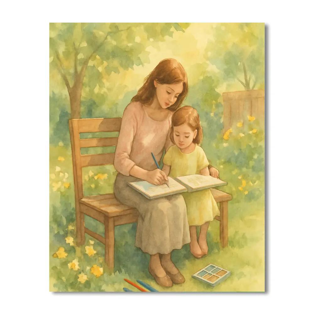 Garden Sketch Time With Mom paint by numbers