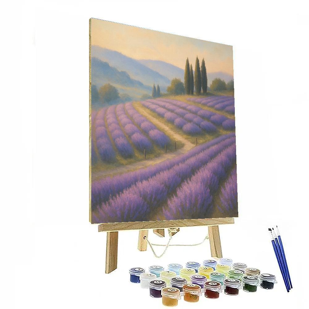 Morning Light Over The Lavender Terrace paint by number