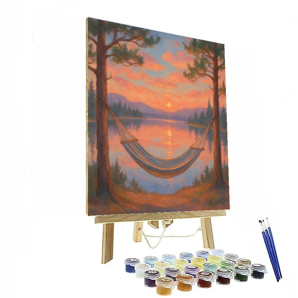Sunset Hammock Above Mirror Lake paint by numbers