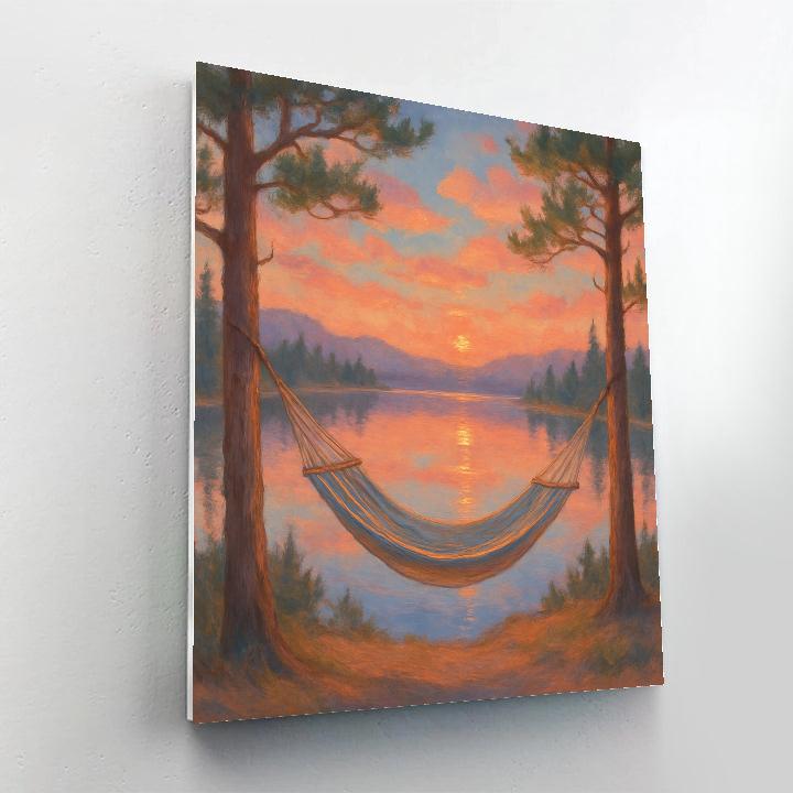 Sunset Hammock Above Mirror Lake paint by numbers