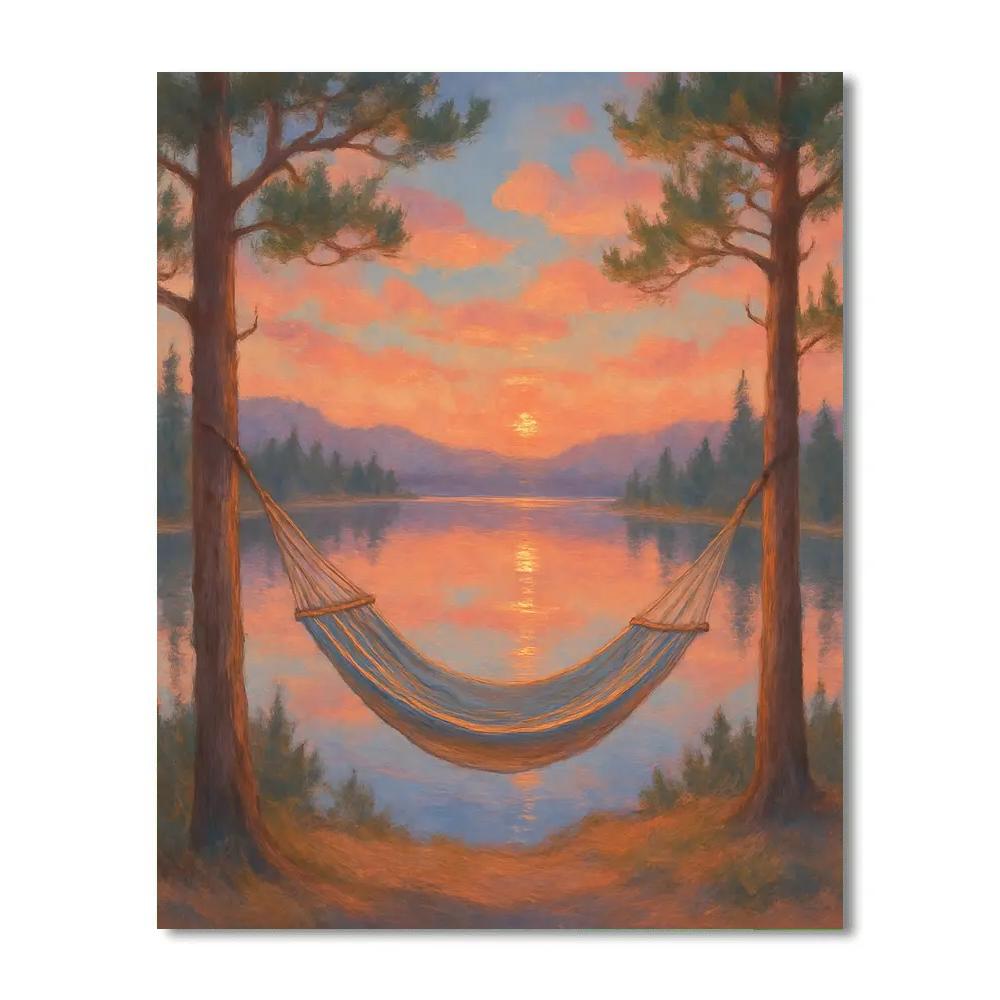 Sunset Hammock Above Mirror Lake paint by numbers