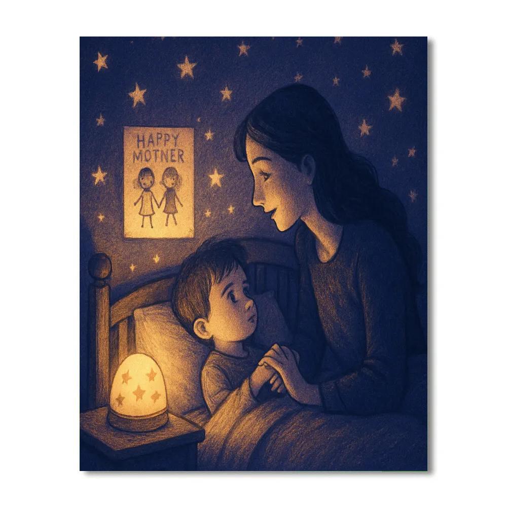 Night Light Guardian Mom Painting by numbers kit