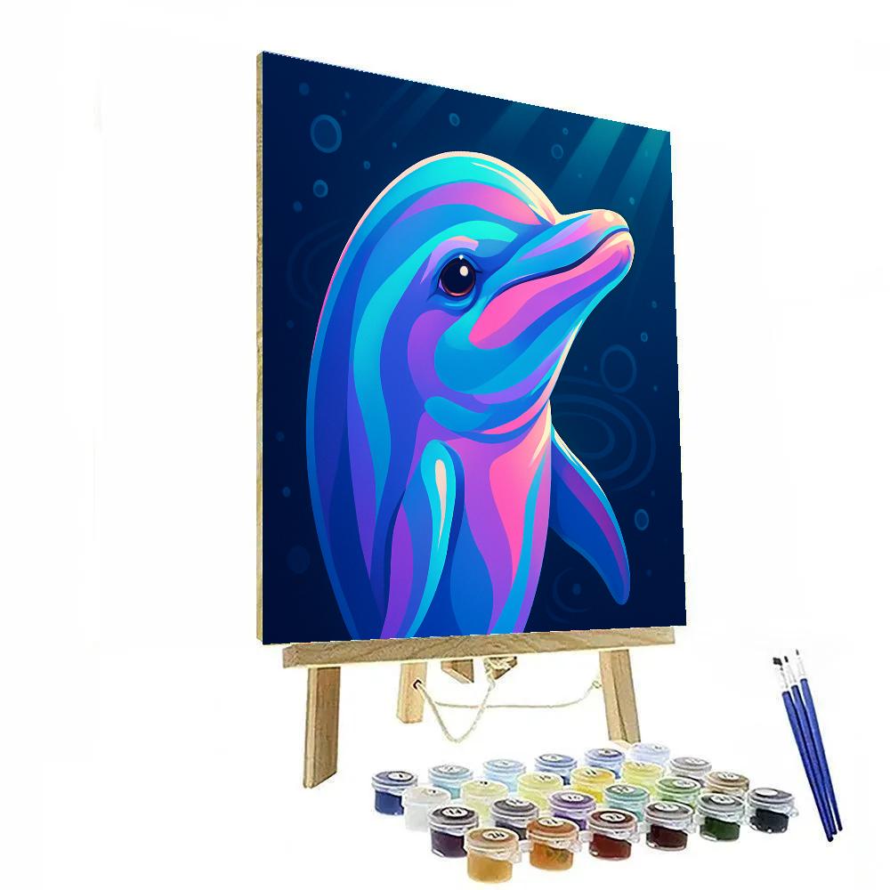 Candy Wave Dolphin Portrait paint by color